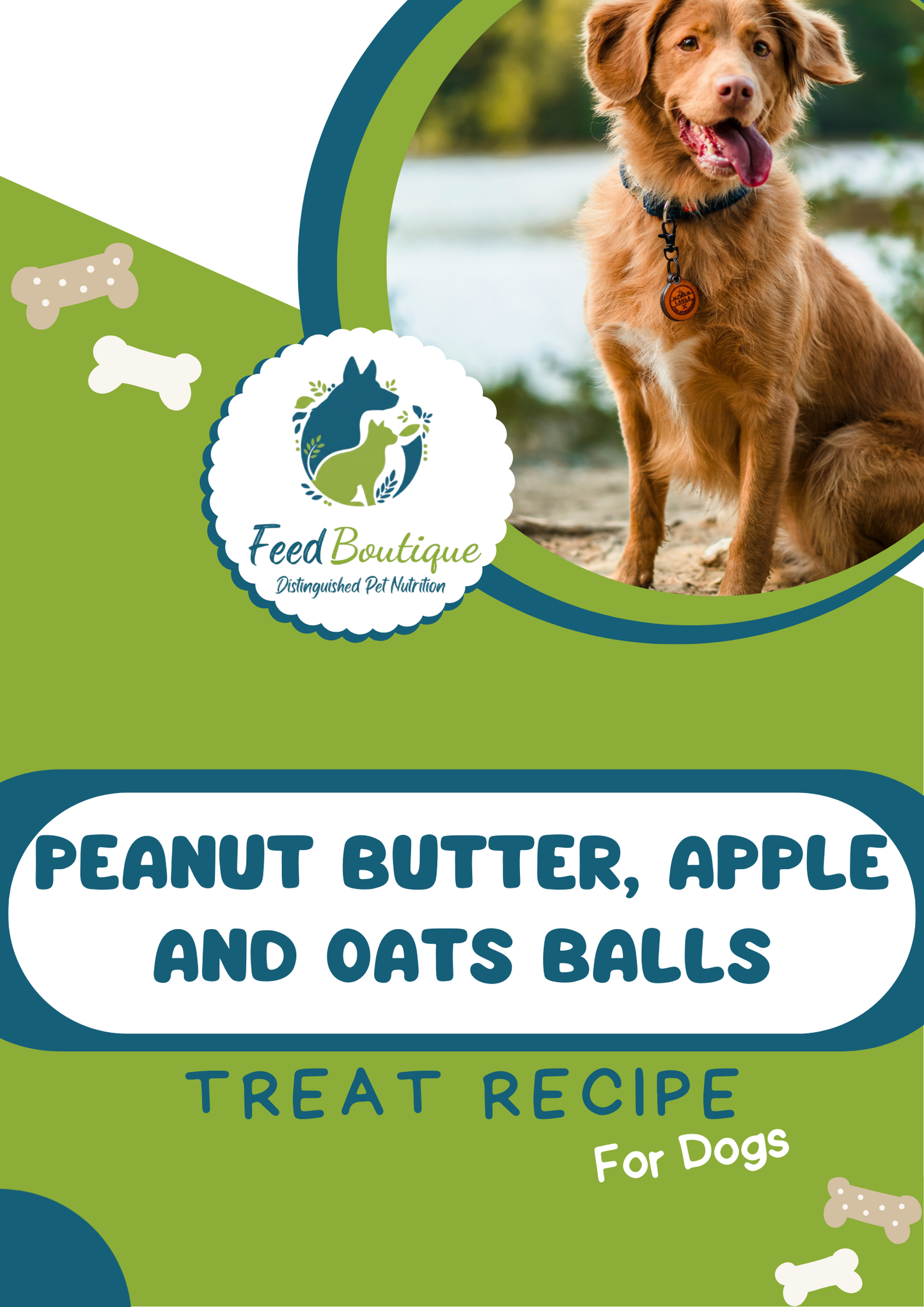 Peanut butter, apple and oats balls recipe for dogs