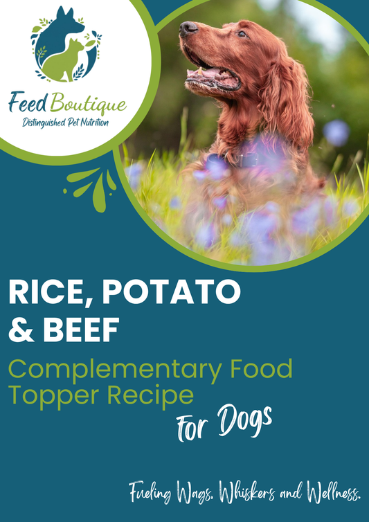 Rice, Potato and Beef Complementary Food Topper Recipe for Dogs