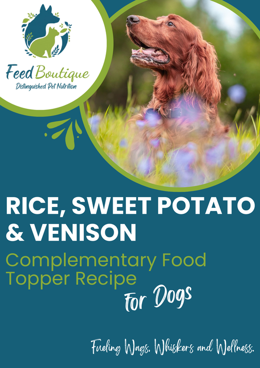 Rice, Sweet Potato and Venison Complementary Food Topper Recipe for Dogs