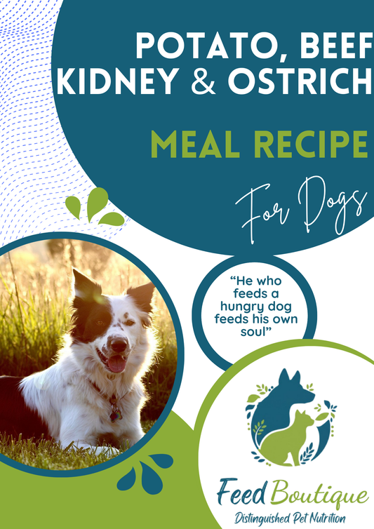 Potato, Beef Kidney and Ostrich Meal Recipe for Dogs
