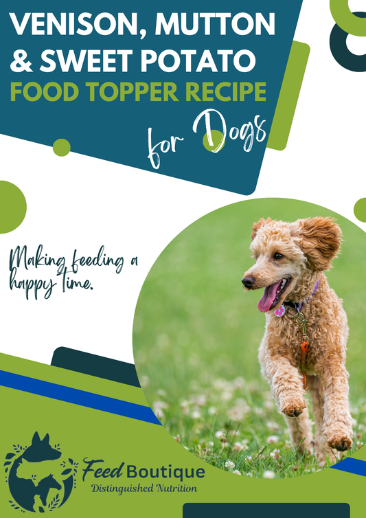 Venison, Mutton and Sweet Potato Food Topper Recipe for Dogs